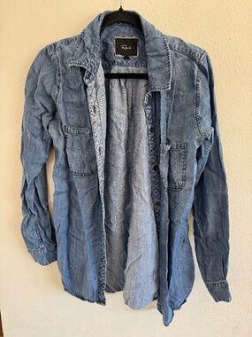Rails Small Blue Denim Button-Up Shirt
